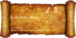 Lakatos Upor névjegykártya